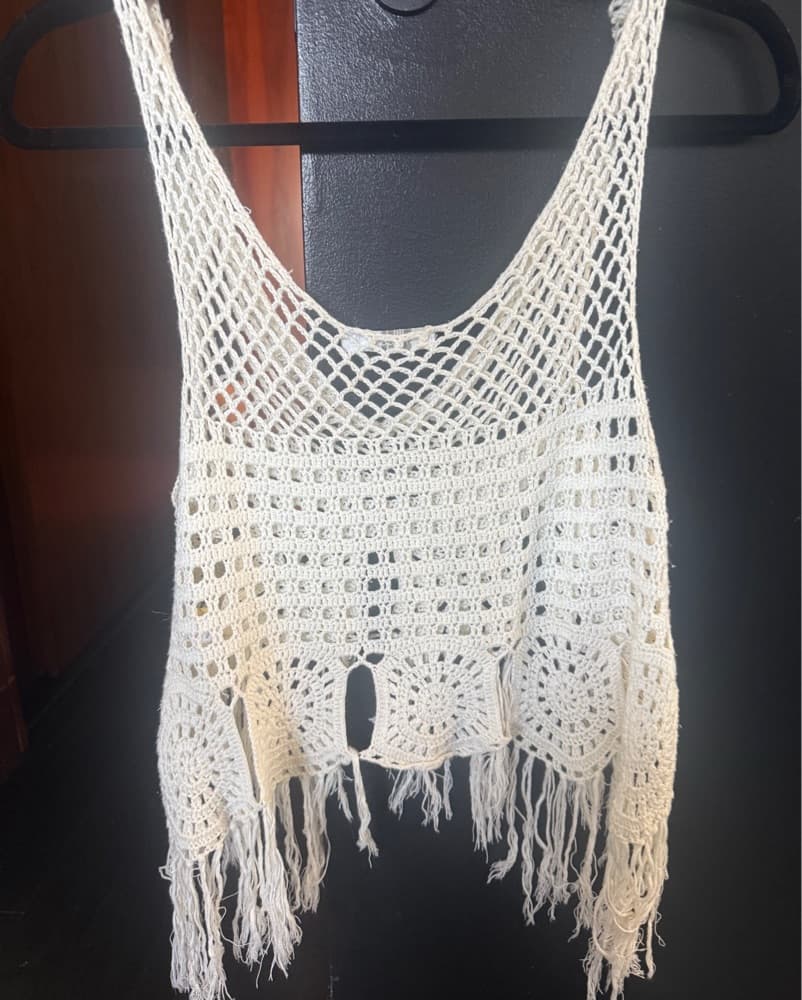 Crocheted Boho Chic Tank Top - Image 2