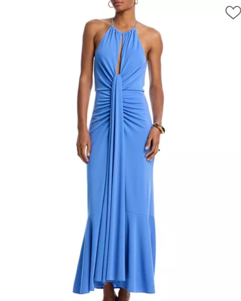 Elegant Blue Halter Maxi Dress - Image 1