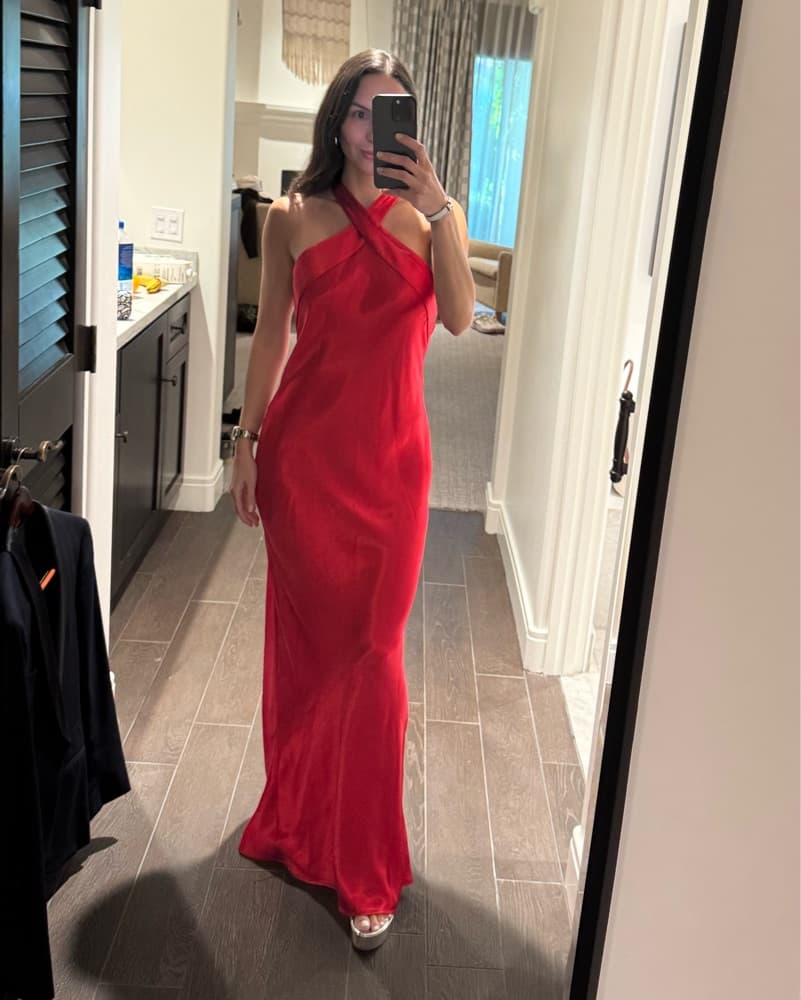 Galvan London Liquid Satin Red Dress - Image 1
