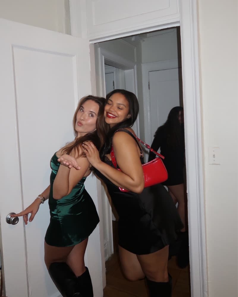 Green Satin Strapless Mini Dress  - Image 2