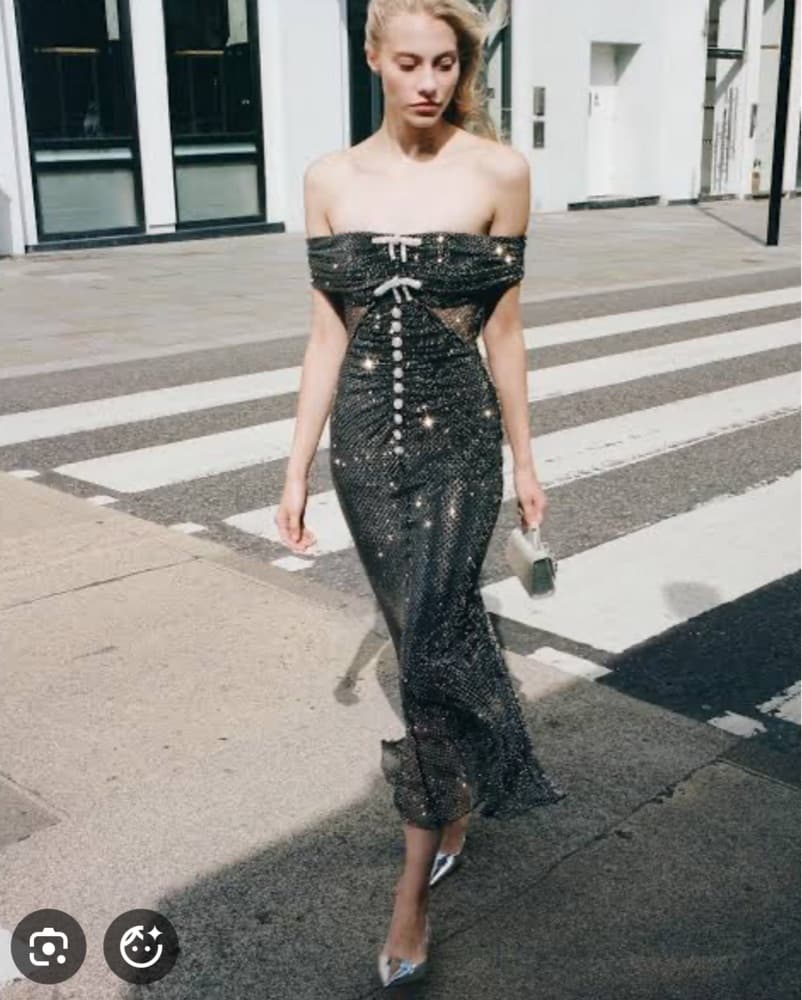 Self Portrait Diamante Crystal Dress - Image 1