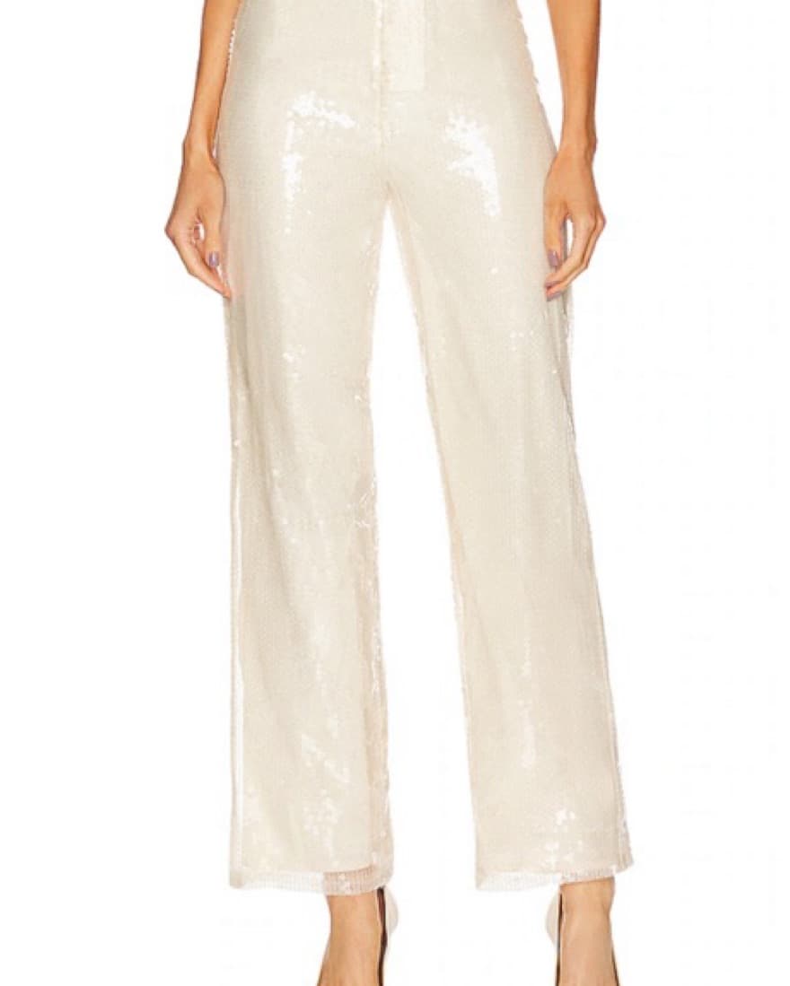 White Sequin Pants - Image 1