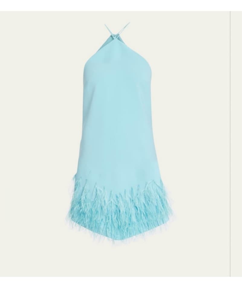 Alexis Bristal Feather-Trim Mini Dress - Image 2