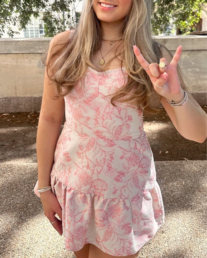Pink Floral Dress - Image 1