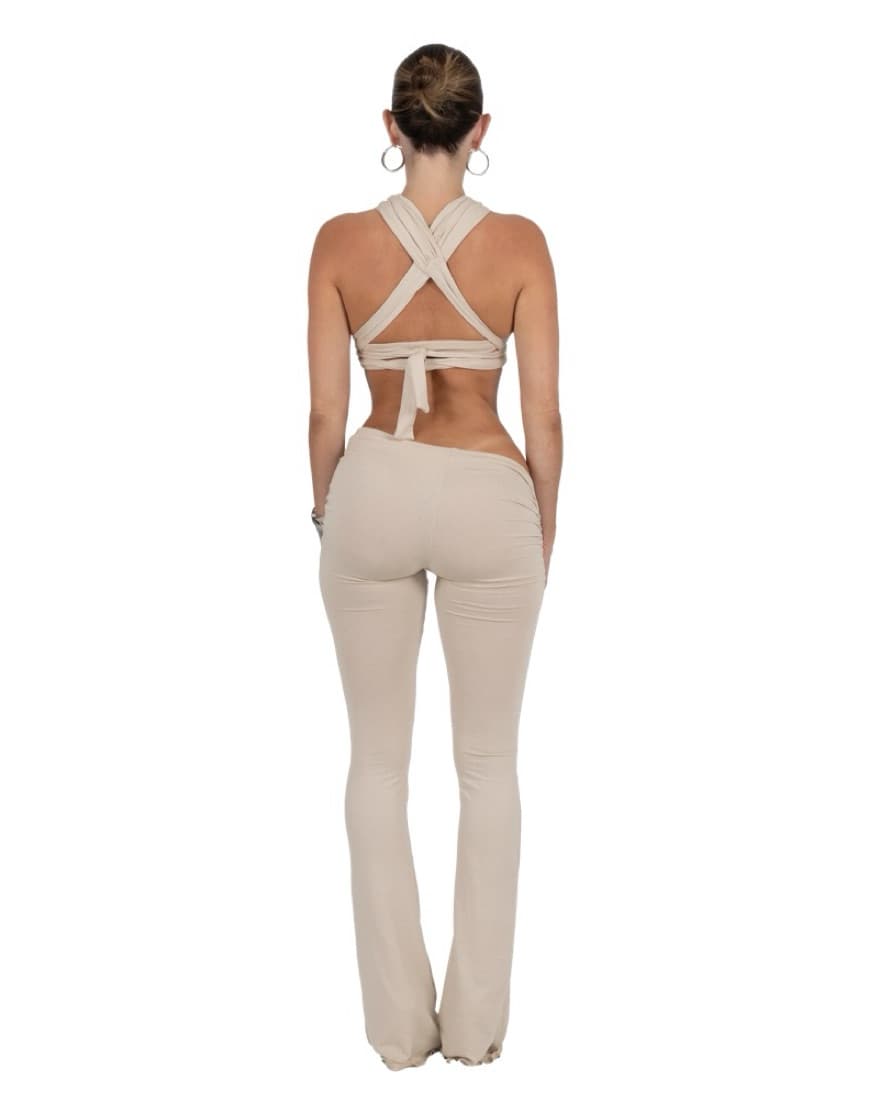 Davis Drape Asymmetric Set Beige - Image 4