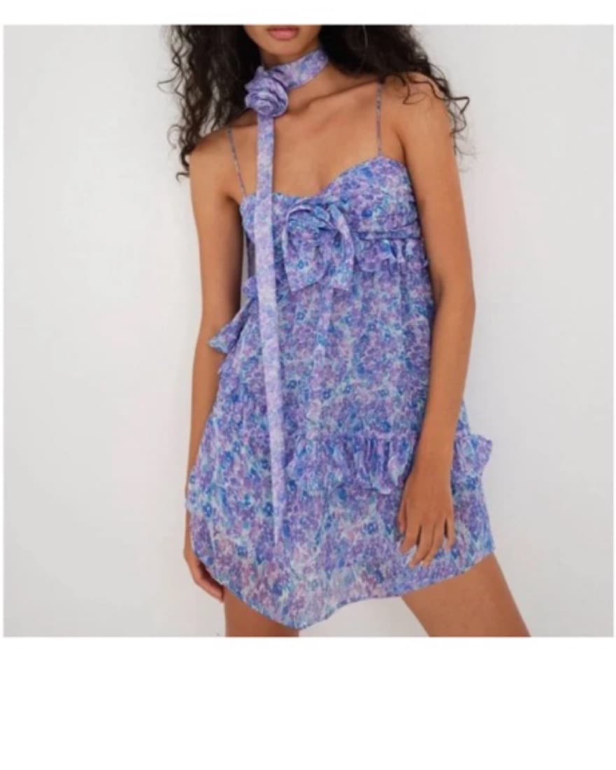 For Love and Lemons Purple Floral Dress  - Image 1