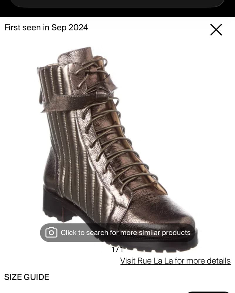 Metallic Lace-Up Combat Boots - Image 1