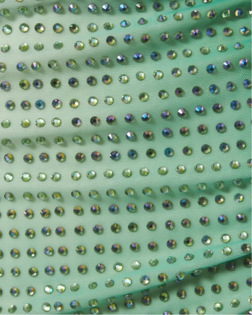 Self Portrait Green Rhineston Midi Dress - Image 3