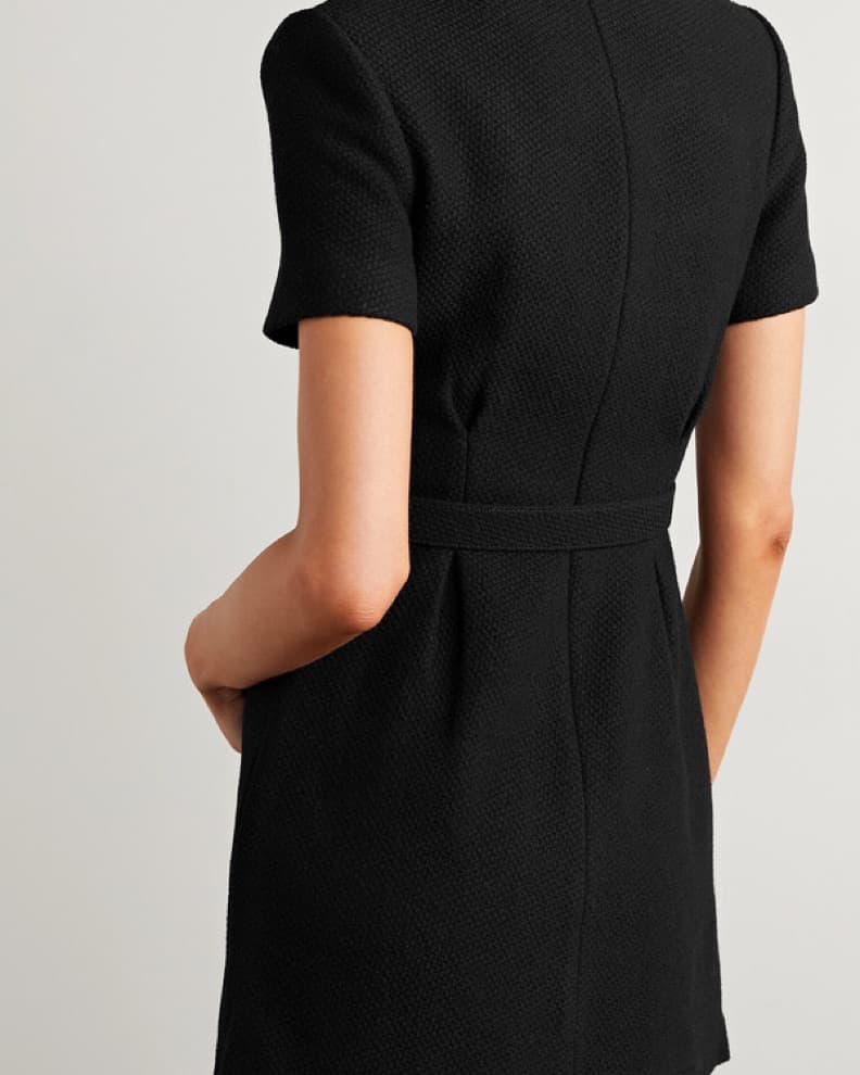 Black Self Portrait Woven Dress - Image 3