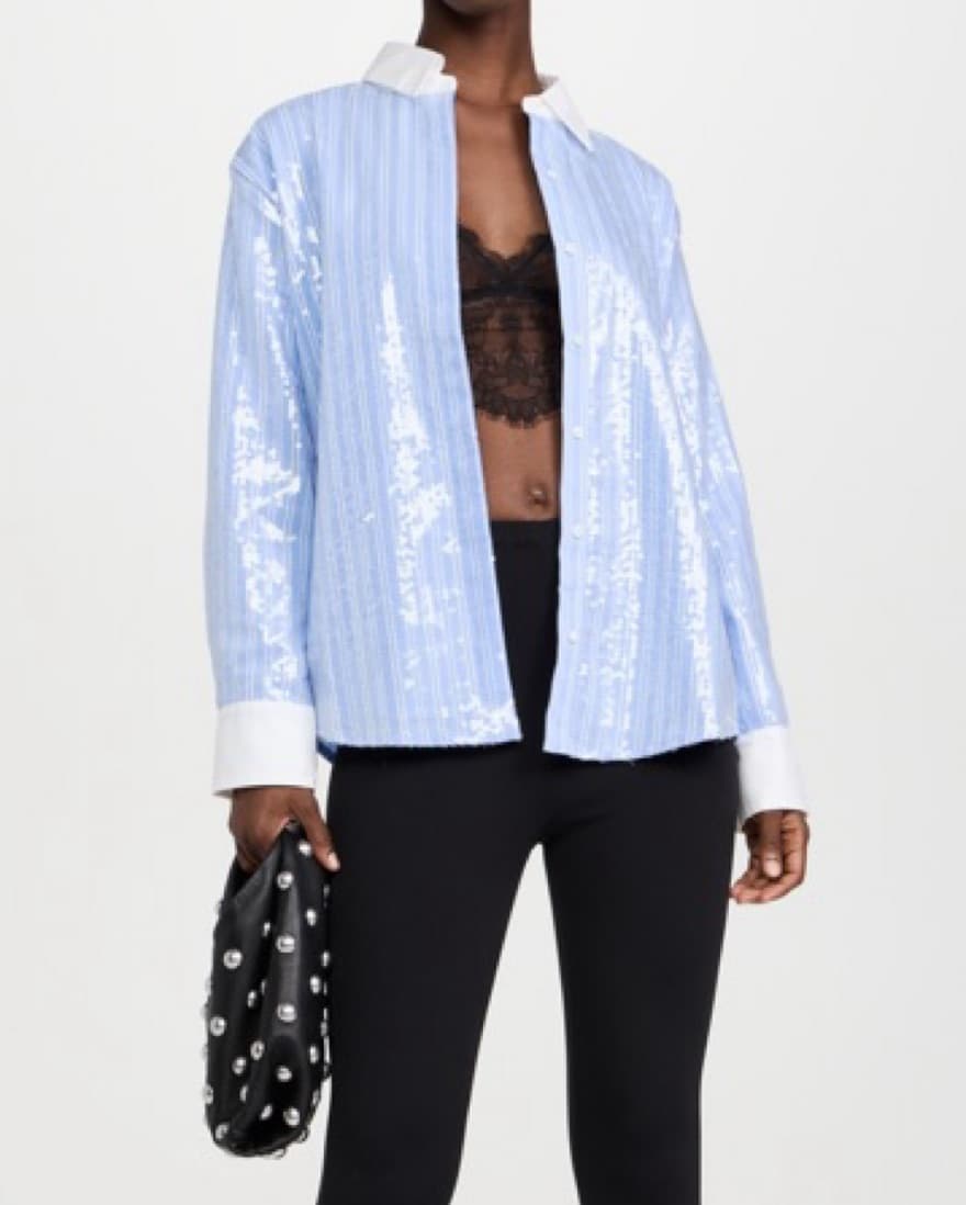 Sequin Striped Button Down - Image 3