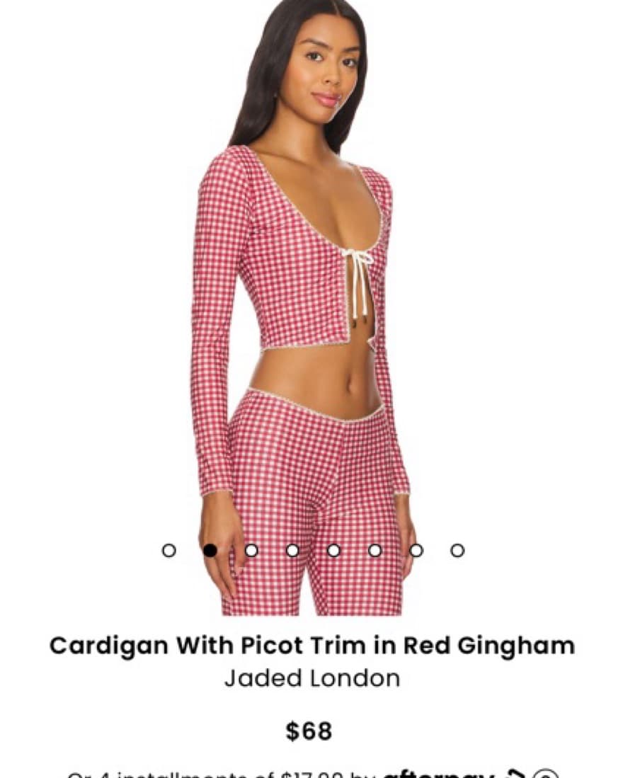 Cardigan And Capri Set In Red Gingham - Image 6