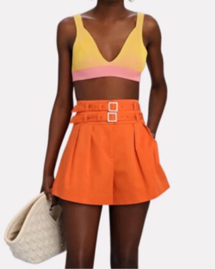 Intermix Orange Belted Shorts  - Image 3