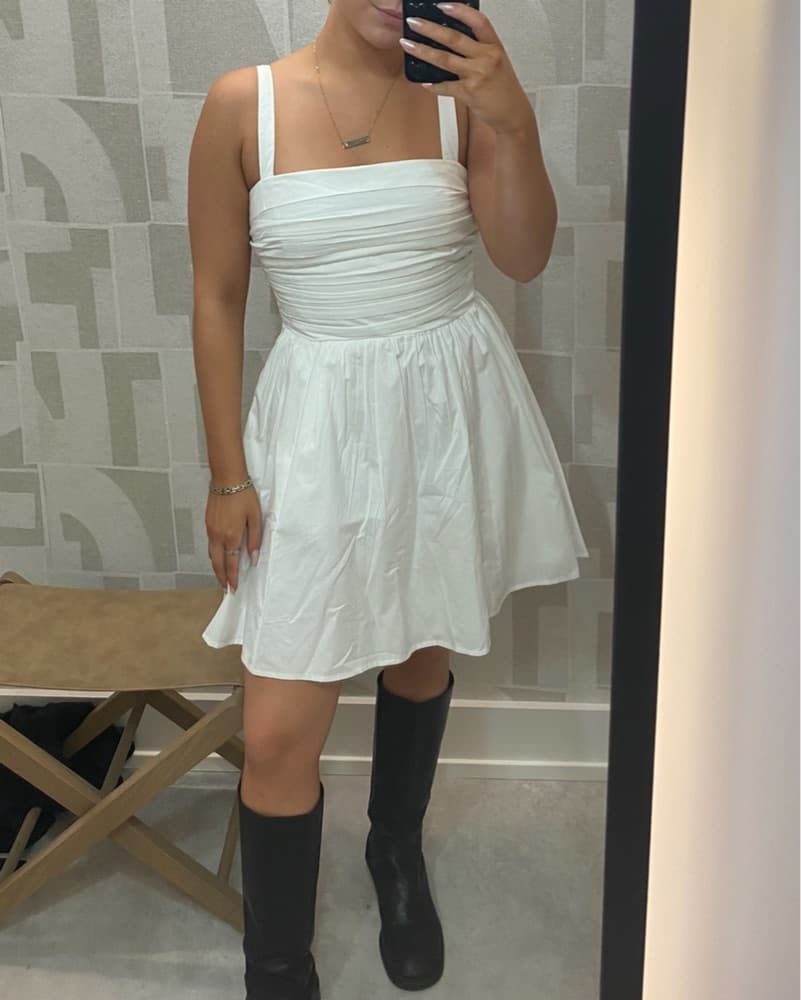 Short White Summer Abercrombie Dress - Image 3