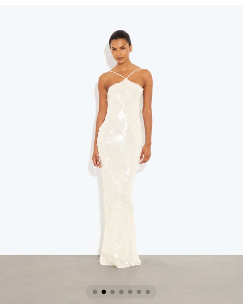 Rat & boa Emmanuella Ivory Sequin Gown - Image 1