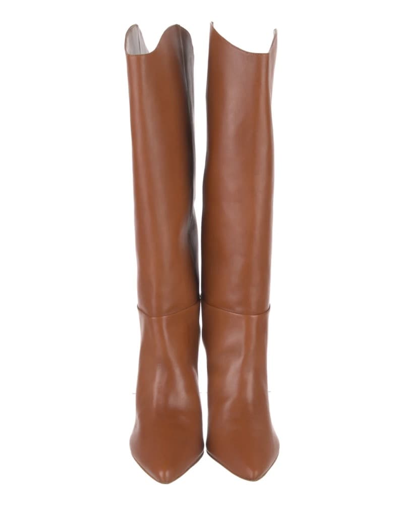 Brown Knee High Heeled Bootie - Image 2