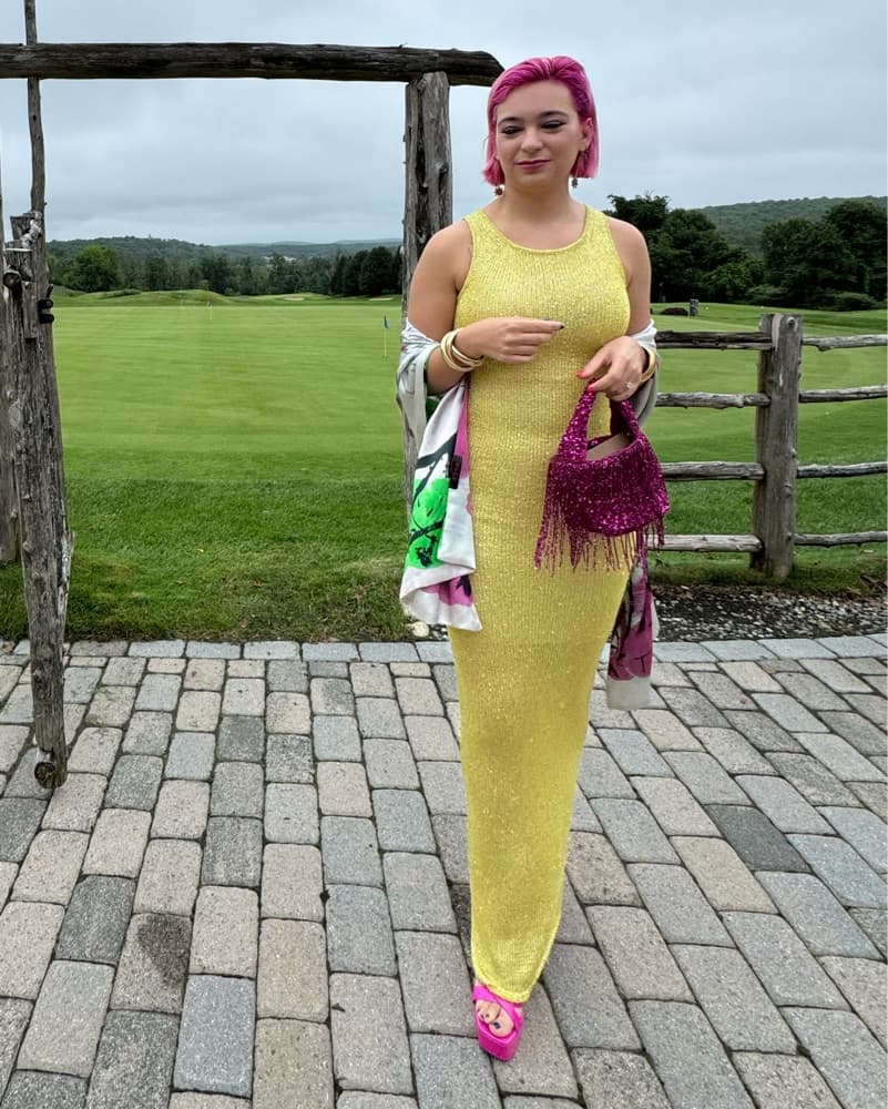 Asta Resort Chartreuse Crochet Gown - Image 3