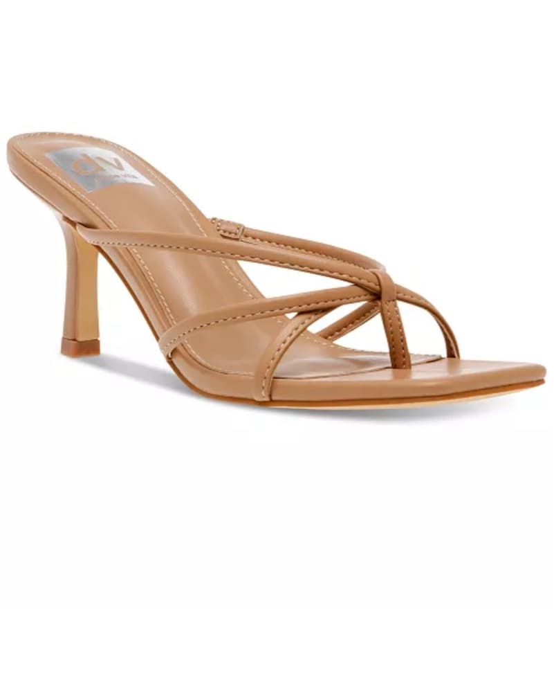 Strappy Kitten Heels Caramel - Image 6