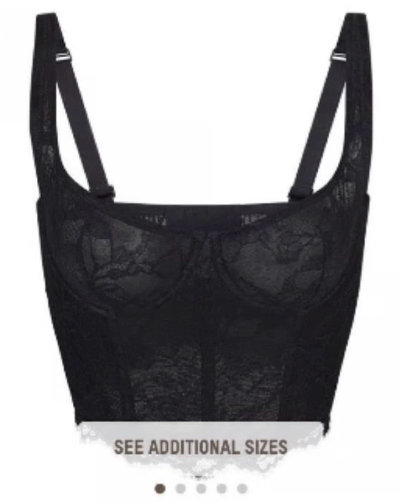 Skims Lace Black Corset Top - Image 2