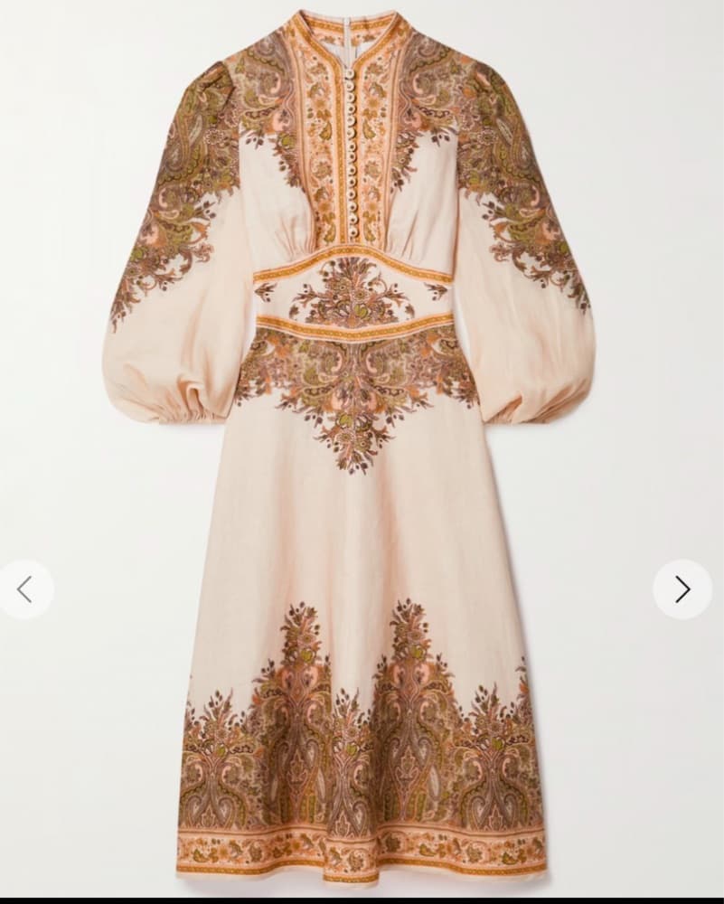 Natura Paisley Print Linen Dress - Image 4