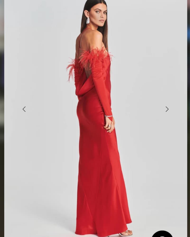 Retrofete Red Justine Satin Gown  - Image 4