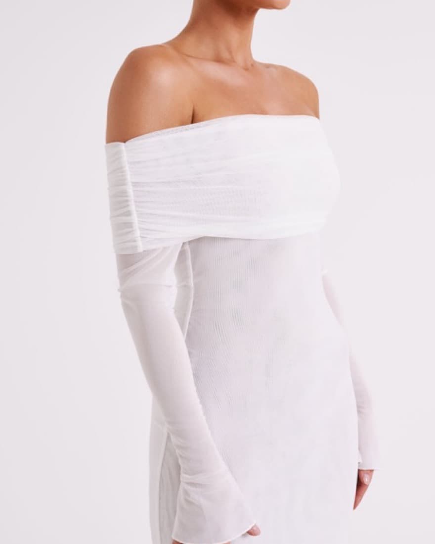 Meshki Off The Shoulder White Dress - Image 3