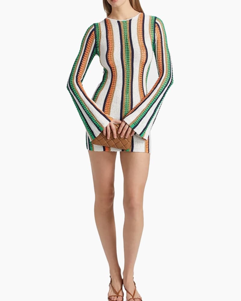 Significant Other Striped Crochet Dress - Image 3