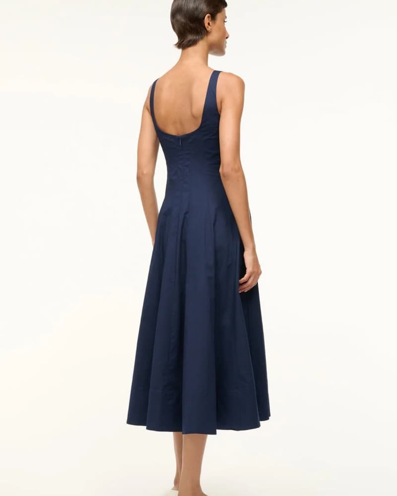 Elegant STAUD Sage Green Midi Dress - Image 3