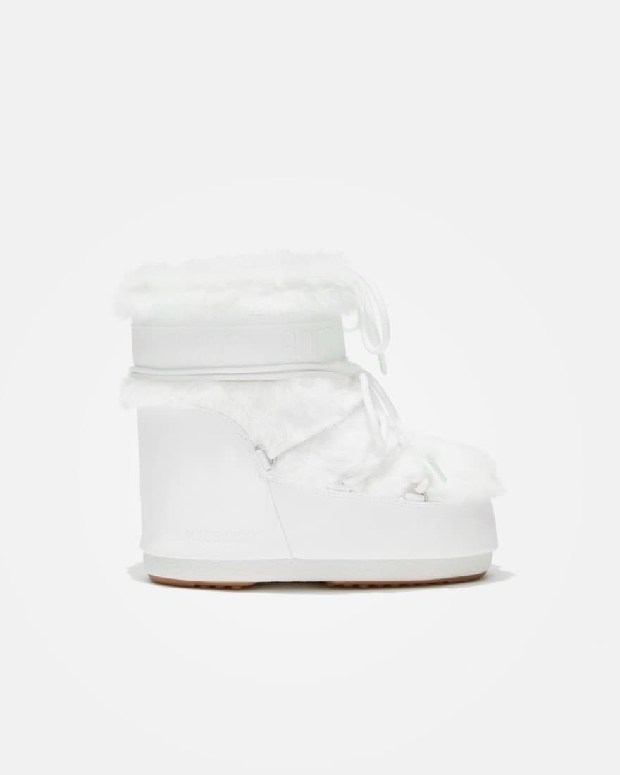 White Fur Moon Boots Icon Low - Image 1