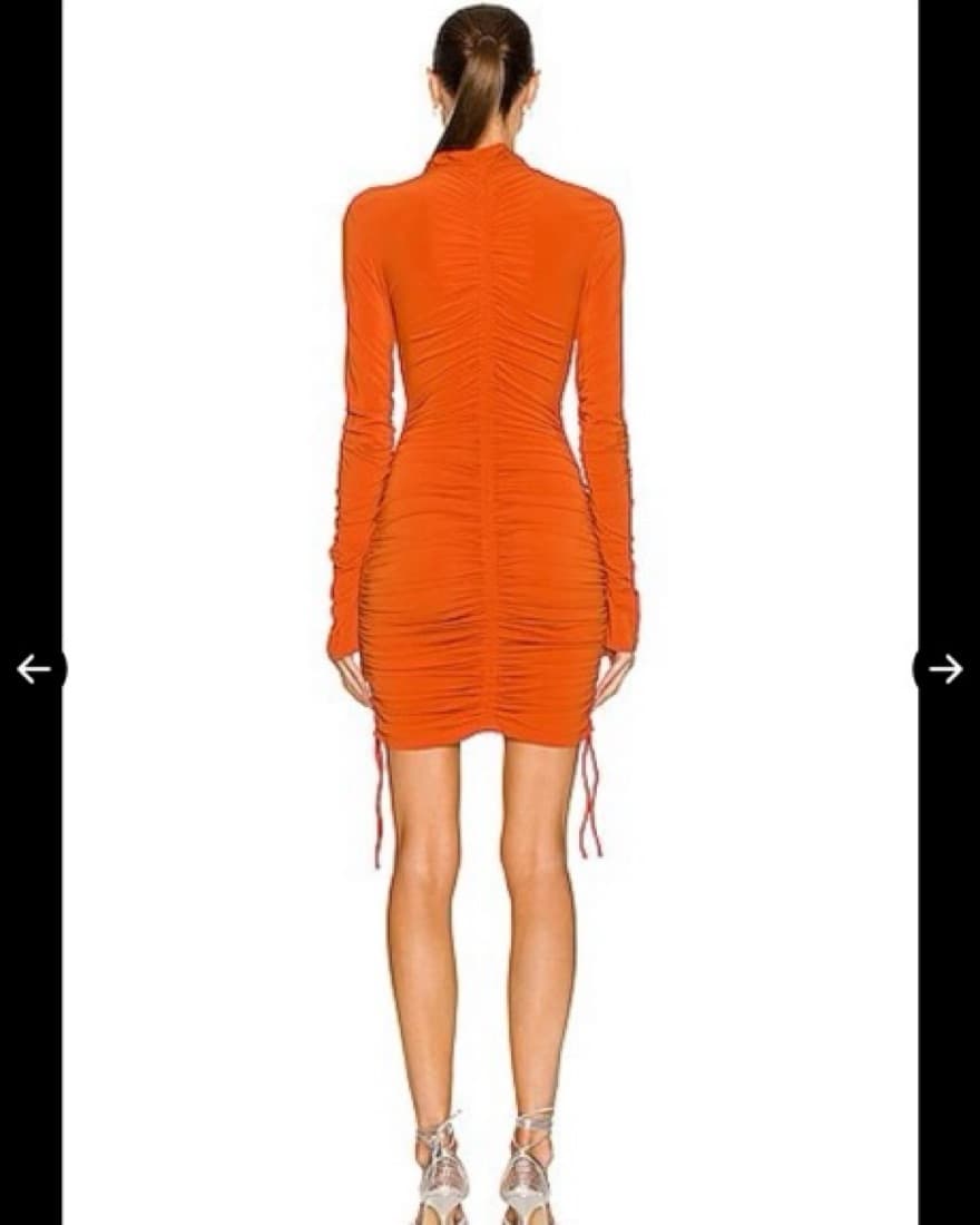 ALC Nolan Orange Mini Dress - Image 3