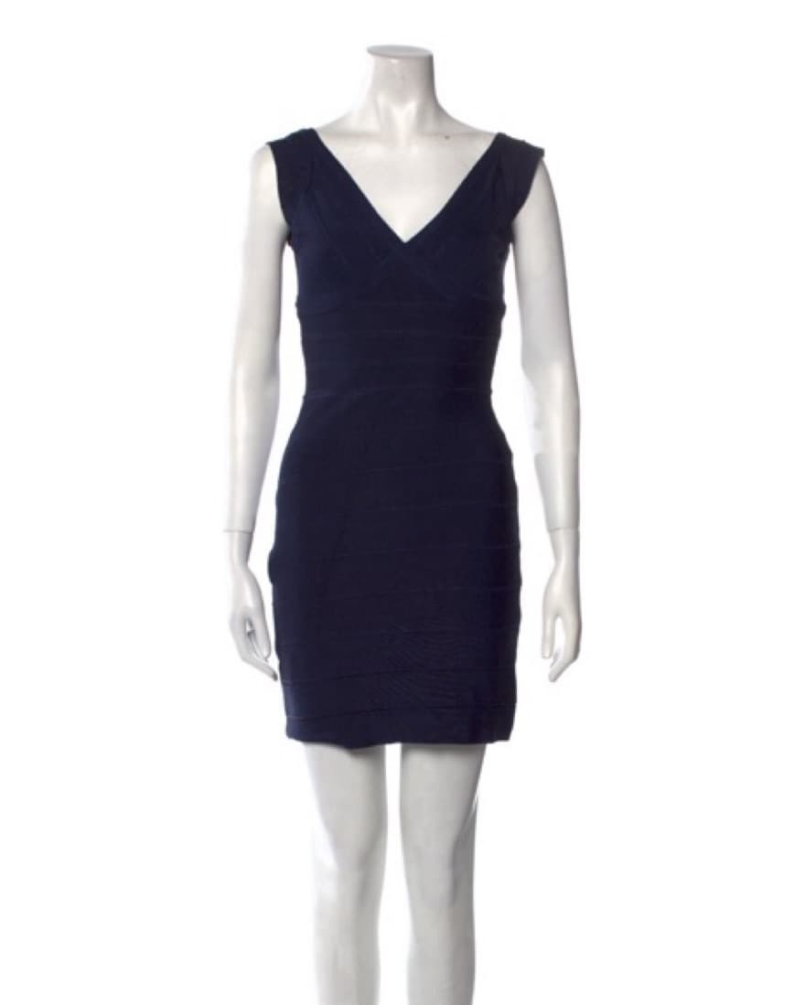 Herve leger Navy Blue Bandage Dress - Image 1