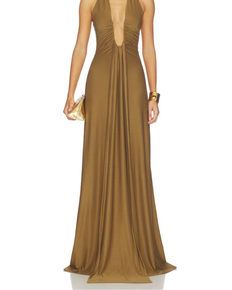 MISHA Jennifer Cupro Maxi Dress - Image 3