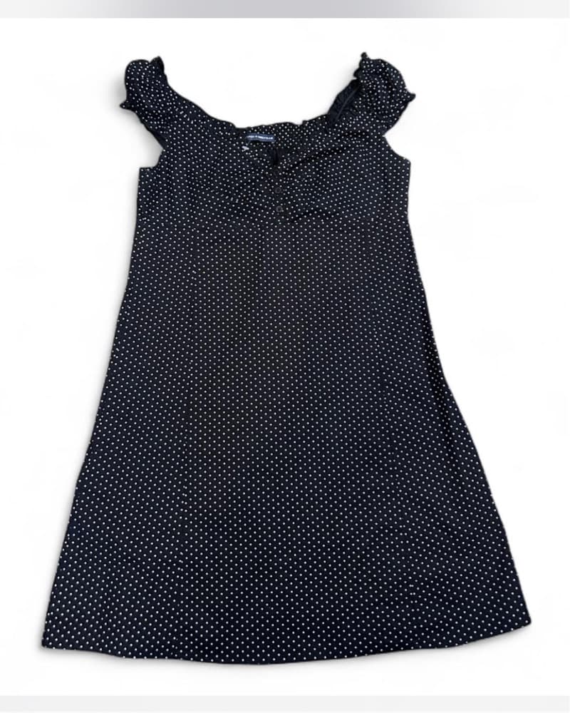 Polka Dot Ruffle Trim Dress - Image 1