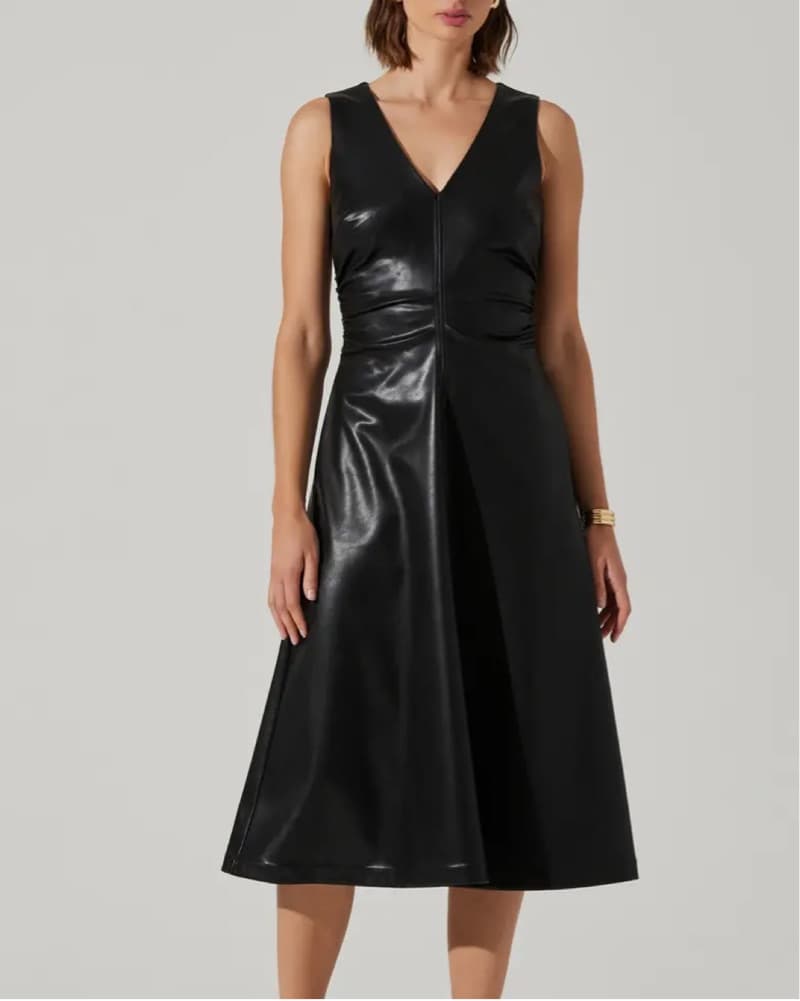 ASTR Omaira Faux Leather Midi Dress - Image 1