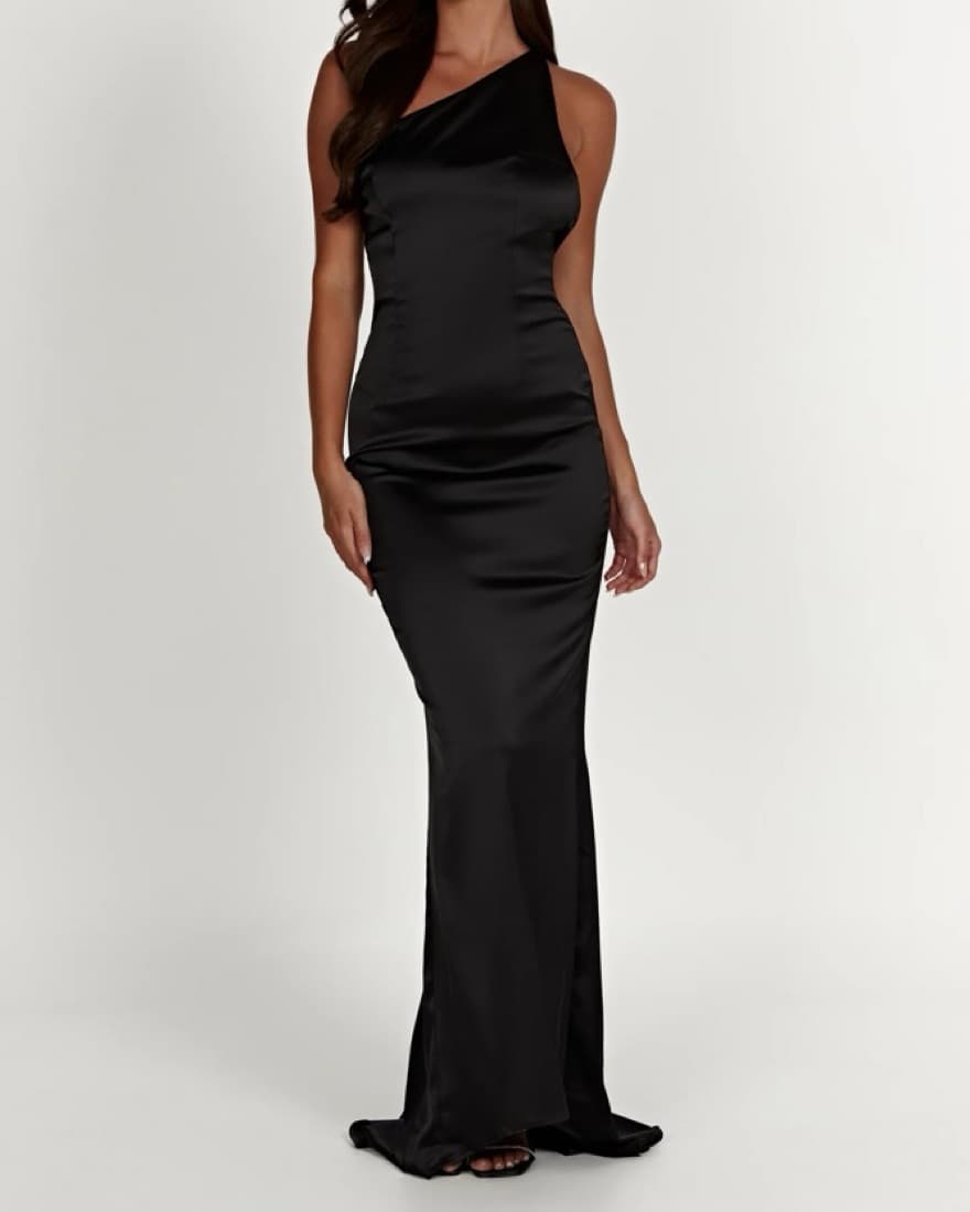 Meshki Harper Black One-Shoulder Gown - Image 3