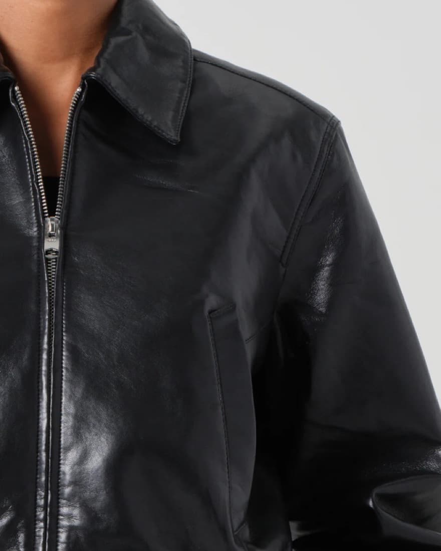 AGOLDE Real Leather Cropped Jacket - Image 1