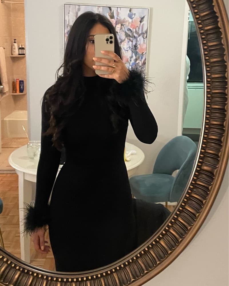 Naked Wardrobe Long Sleeve Feather Dress - Image 2