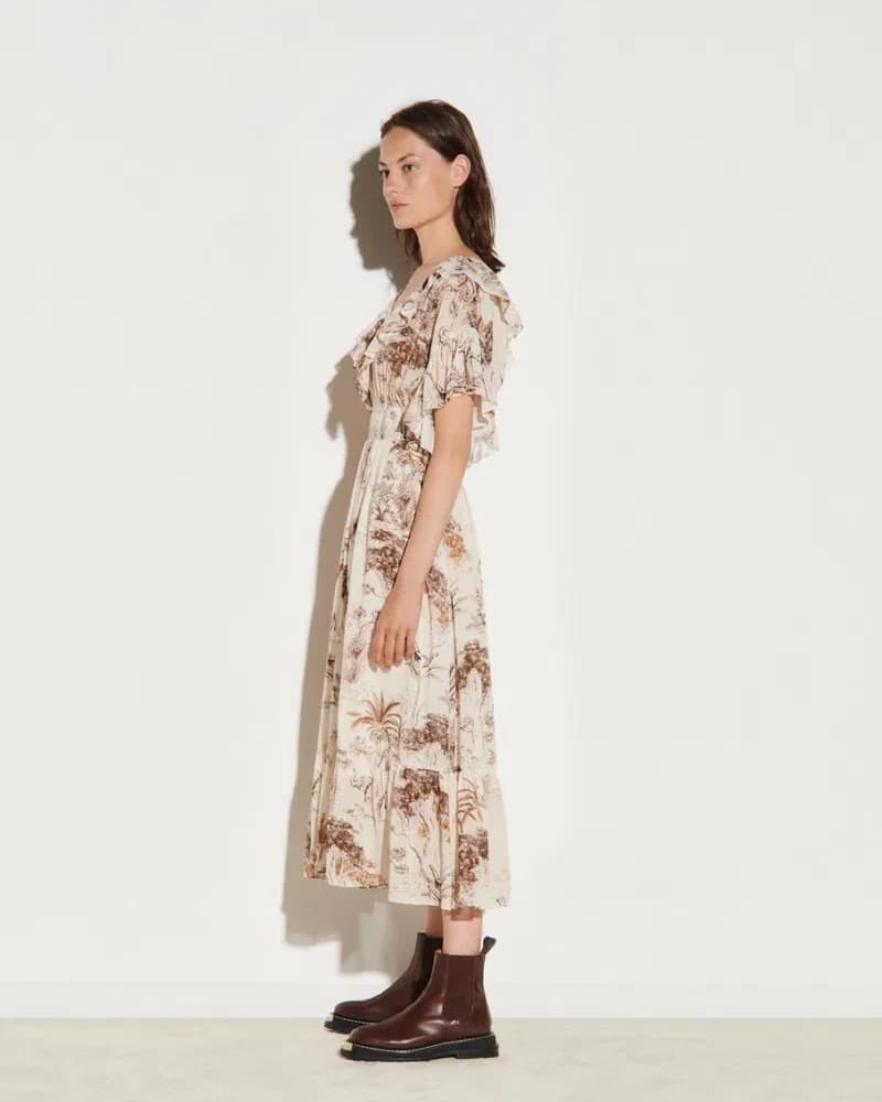 Sandro Elephant Floral Midi Dress - Image 3