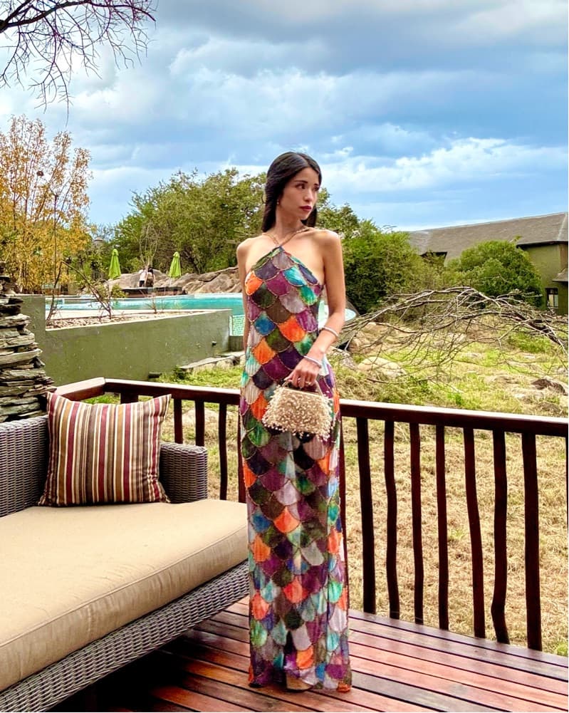 chiffon draped maxi dress Giulia / Black | MESHKI sweeping maxi length for Dewdrops Chiffon Frill Mini GL3619 dress Size:XL (US size 14-16)