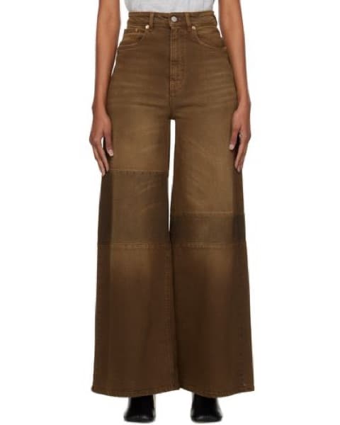 Maison Margiela Brown Paneled Jeans - Image 1