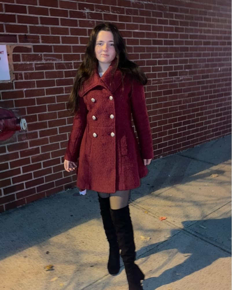 Guess Burgandy Fit And Flare Pea Coat - Image 2