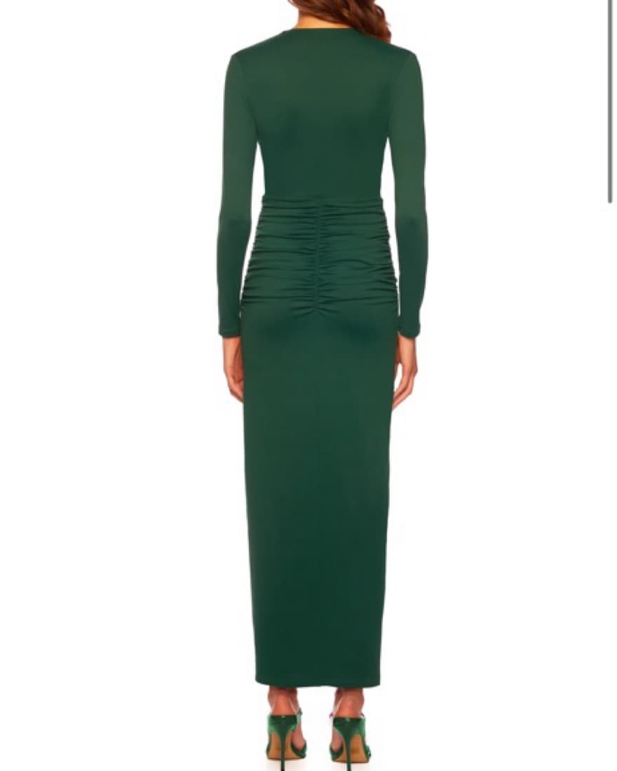 Susana Monaco Tie Front Slit V Neck Dres - Image 2