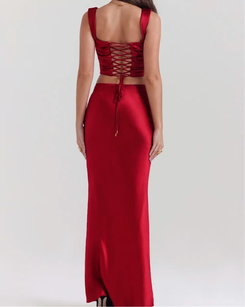 House Of CB Red Una Corset Sydel Skirt SMALL - Image 6