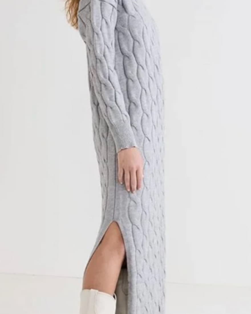 Line & Dot Grey Full Length Sweater Dres - Image 2