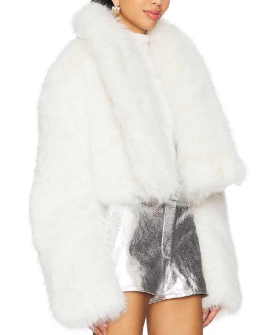 AFRM white fur jacket  - Image 2