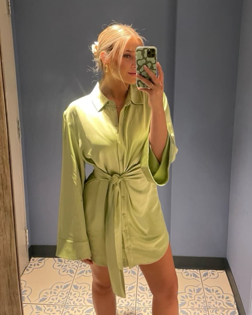 Song of Style Marta Dress in Green - Image 1