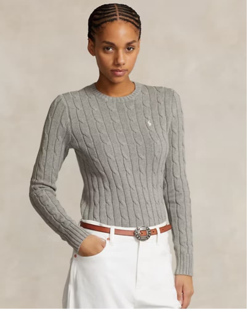 Ralph Lauren Cable Knit Gray Sweater - Image 4