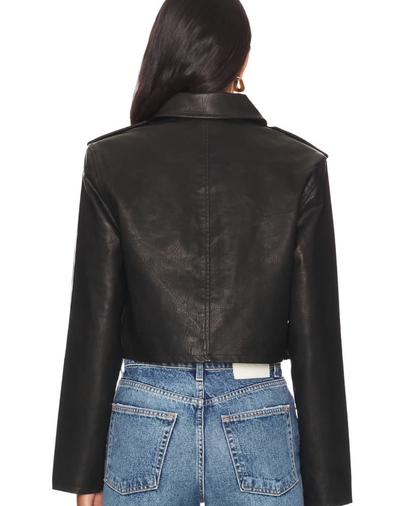 Sleek Leather Moto Jacket - Image 3