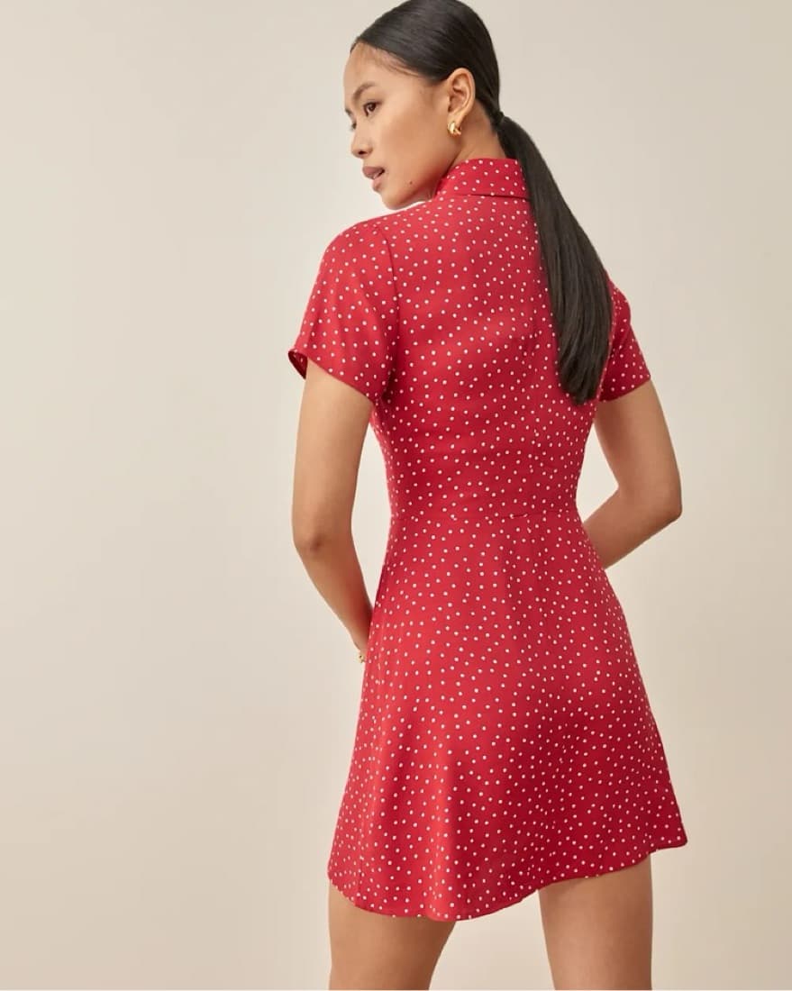 Reformation Noble Polka Dot Shirt Dress - Image 3