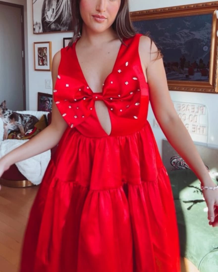 Red sau Lee Gown - Image 2