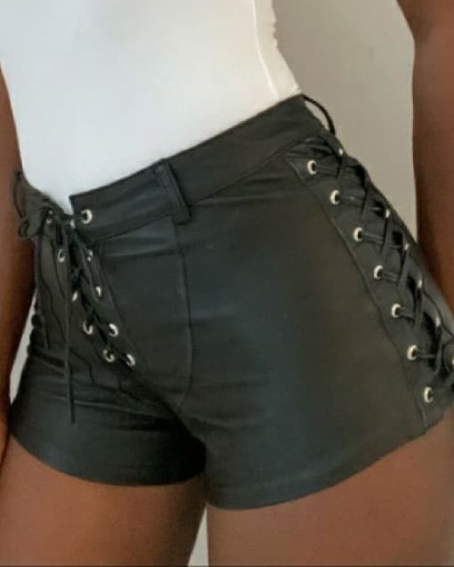 Rare Rat & Boa Leather Lace-Up Shorts - Image 4